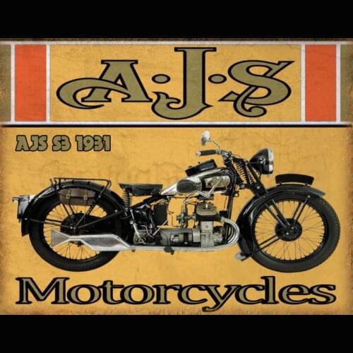 AJS S3 1931 MOTORCYCLE METAL TIN SIGN POSTER WALL PLAQUE