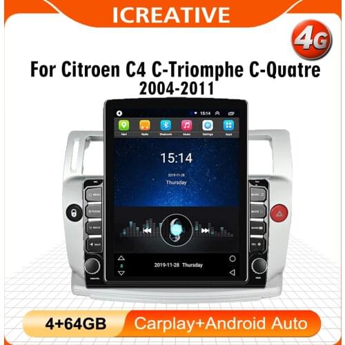 2 Din Android Car Multimedia Player 9.7" Tesla screen GPS WIFI Autoradio For Citroen C4 C-Triomphe C-Quatre 2004-2011 C4 Pallas