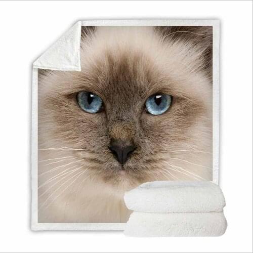 HELENGILI animals Cats Sherpa Blanket Girly Floral Bedspread Velvet Plush Soft Comfortable Camping Aircraft Blanket