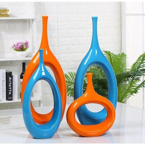 Nordic Creative Hollow Out Ceramic Vase Ornaments Craft Vases Dry Flower Arrangement Container Home Decoration Accessories