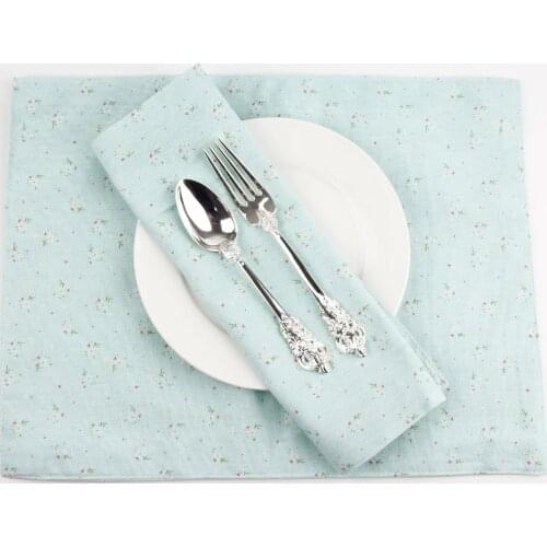 30x40cm Korean placemats fashion cotton linen placemat heat insulation mat dining table mat fabric Napkins 4 Colours