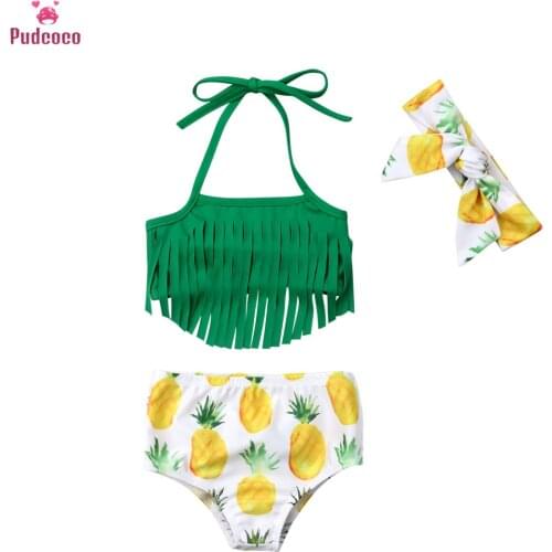 Baby Girl Bikini Suit Newborn Swimwear Kids Swimsuit Girls Tassel Summer Bathing Beachwear