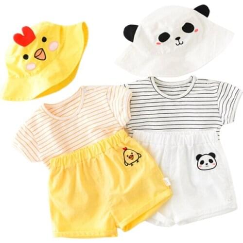 Hot New Girl Boy Summer Clothes+Hat Sleeveless Body SuitsNewborn Baby Girl Boy Clothes Cotton&linen Bodysuit Outfits Set