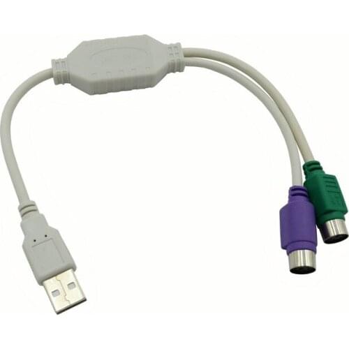 Mouse and Keyboard USB To PS2 Transfer Line Ps2 To USB One-in-two Connection Line Round Port Data USB To Ps2 Line