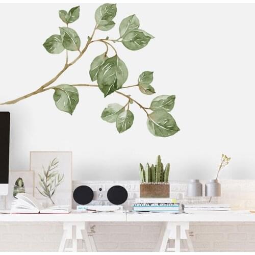 Nordic Style Plants Leaves Wall Stickers For Living Room Bedroom Wall Decals Art Poster Home Decoration Removable Poster