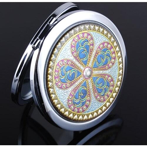 GU73 New Women Mini Beauty Pocket Mirror Portable Double Sides Cosmetic Makeup Mirrors Normal Magnifying