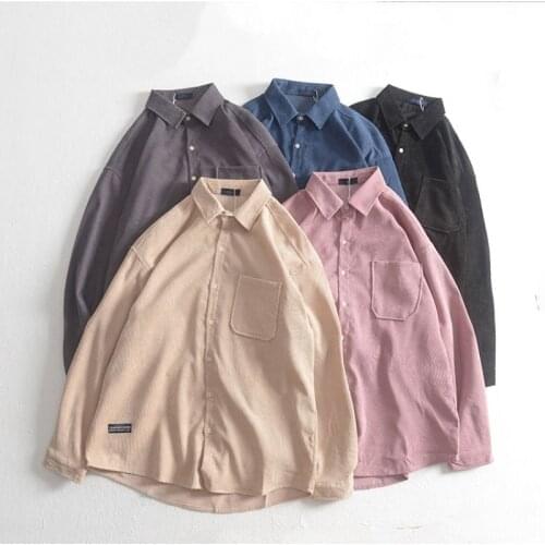 Obrix Basic Male Wardrobe Soft Solid Color Long Sleeve V-Neck Shirt For Men