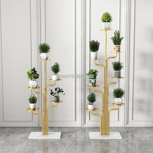 Nordic living room flower stand simple indoor balcony floor decoration rack light luxury wrought iron multi-layer green flower p