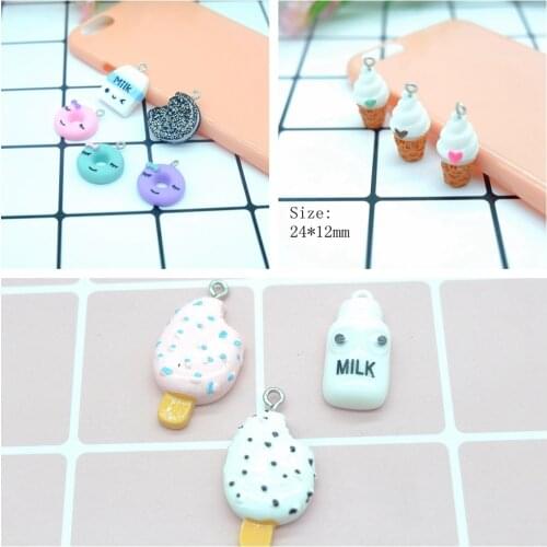Donuts popsicle Ice cream milk Oreo Charms Pendants for DIY decoration bracelets necklace earring key chain Jewelry Making