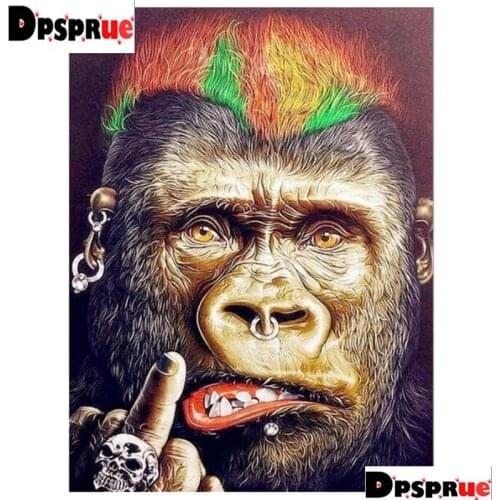Dpsprue Full Square/Round Diamond Painting Cross Stitch Diamond 3D Embroidery Gorilla DIY 5D Moasic Home Decor Gift K72