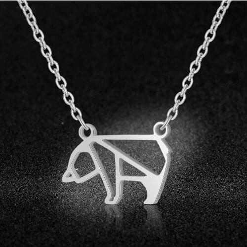 Fabulous 100% Stainless Steel Bear Charm Necklace for Women Super Fashion Charm Jewelry Special Gift High Polish