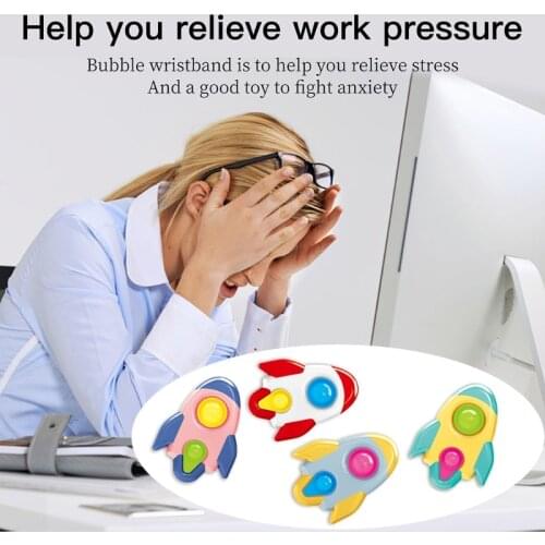 Push Bubble Fidget Popper Colorful Mini Rocket Vent Toy Novelty Gift for Kids Early Education Anxiety Board for Children