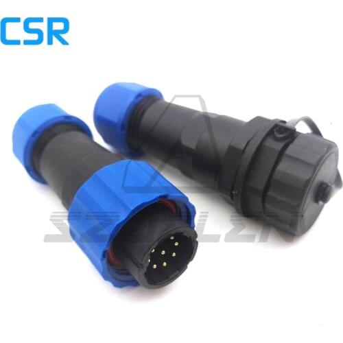 SD16 , weatherproof male female 9 pin connectors, Current Rating 5A, LED Panel mount waterproof connector, wire connector
