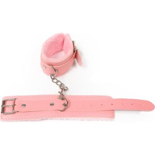 Sexy Adjustable PU Leather Plush Handcuff Ankle Cuff Restraints Bondage Sex Toy Muply Restraints Sex Bondage Exotic Accessories