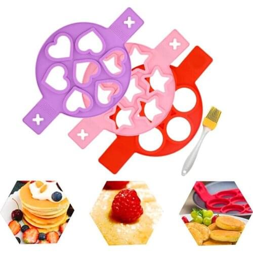 Silicone Egg Mold Pancake Maker Non Stick Seven Holes Reusable Kitchen Baking Tool Omelet Mould Flip Cooker Fried Egg Ring Molds