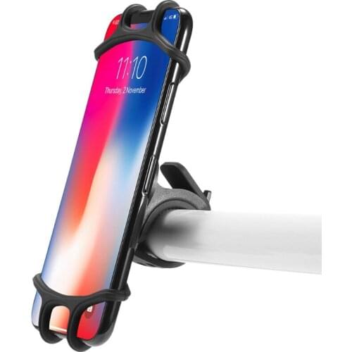 Bicycle Phone Silicone Mount Holder Universal Bike Handlebar Bracket 360Rotation