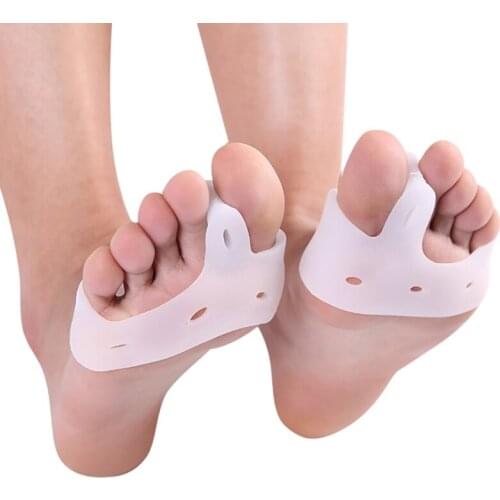 Silicone Gel Foot Fingers Two Hole Toe Separator Thumb Valgus Hallux Guard Bunion Protector Valgus 1 care Pair Feet Adjuste A4Q1