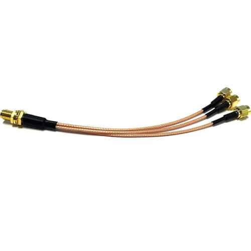 SMA female nut to 3X SMA male plug 1 in 3 Splitter Combiner Pigtail cable RG178 15CM 6" for wifi router antenna NEW