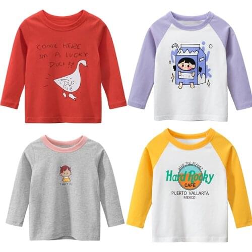 Long Sleeve T Shirt For Boys And Girls Spring Autumn T Shirt For Children Colorful Cartoon Funny Animal Raglan Sleeves Shirt