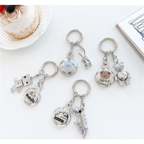 Fun Cartoon air tag Protection Case For Apple Airtag Luxury Plated Silicone Keychain Holder Anti-Lost Cover GPS Tracker Sleeve