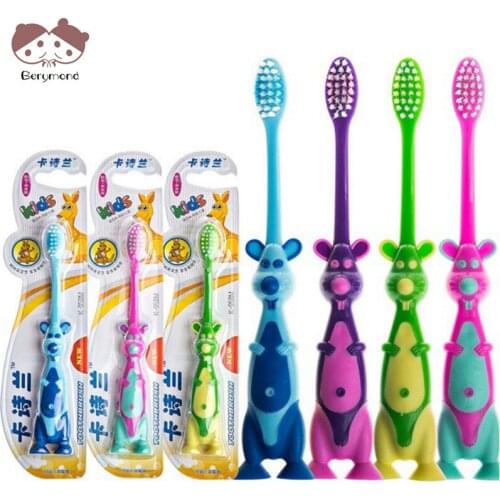 4pcs/lot Children Cartoon Tooth brush Baby Girls Boys Deciduous Tooth Training Brush Kids Teeth Cleaning Super Soft Baby Device