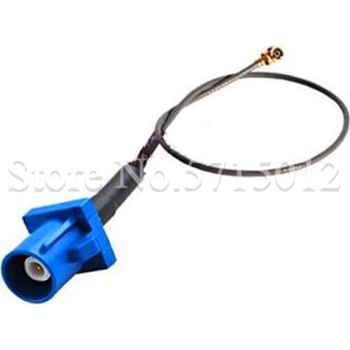 1pcs Vehicle Mounted GPS Navigation Adapter Fakra Bule C Type Male Head Turn U.FL IPEX Male Head Plug Connector 15cm Cable