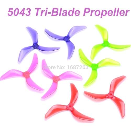 10 pairs / 20pcs 5043 Tri-Blade Prop 3 blades Propeller CW CCW for QAV-X 214mm Nova 235mm Martian II 220 FPV Racing Quadcopter