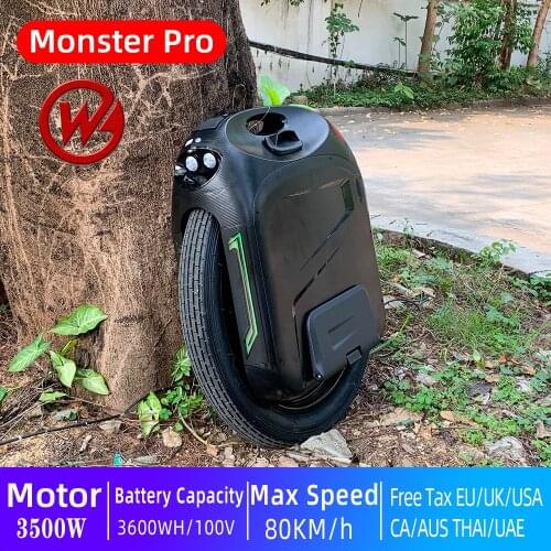2021 Upgrade Gotway Monster Pro Electric unicycle100V/3600WH 3500W motor No-load speed 106km/h 24 inchesFree duty