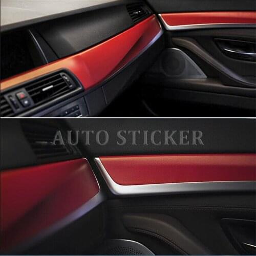 50cm*2/3M Width Red Leather Skin PVC Adhesive Vinyl Film Stickers For Auto Body Internal Decoration Vinyl Wrap Car leather film