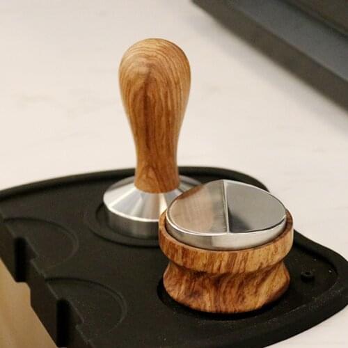 58.35mm Coffee Distributor & Tamper,Elegance Wooden Coffee Tamper, Fits for Portafilter, Professional Espresso Hand Tampers