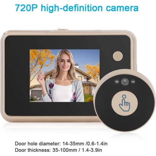 2.8in Smart Door Viewer 2 IR Lights 720P 1MP Night Vision Doorbell Camera Auto Photo Video Taking for Home Security System
