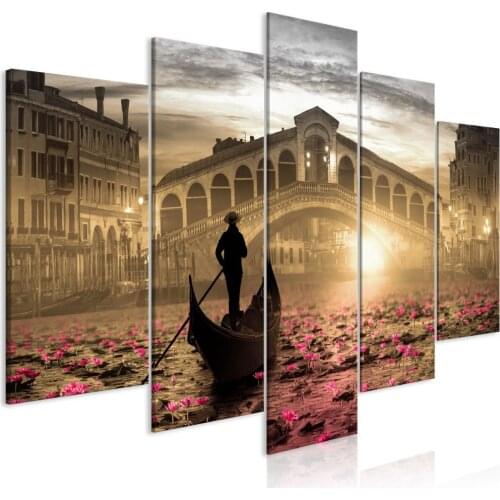 The Joy Of Life Abstract Art Five-piece Home Decoration Wide Home Wall Decoration Five-piece Set Canvas Printing Drawing Living