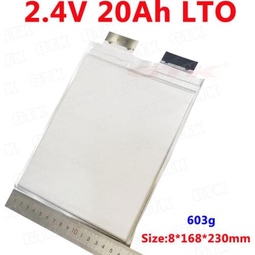 GTK LTO 2.4V 20Ah cells 2.3v 22Ah Lithium titanate battery 6C high rate discharge and fast charge for motor home solar scooter