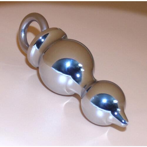 Stainless Steel Double Ball Butt Plug Silver Metal Anal Sex Toys Adult Products