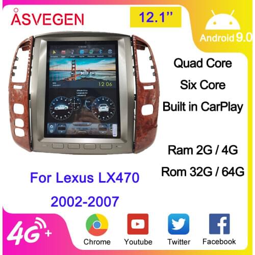 Android 9.0 For Lexus LX470 2002-2007 With Ram 2G Rom 32G Tesla Style Car GPS Navigation Headunit Multimedia Radio Stereo