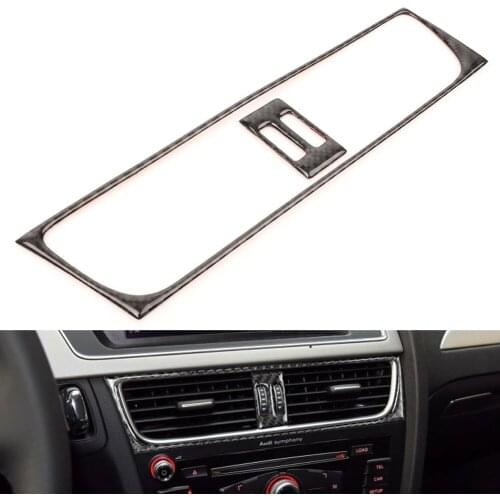 Auto Car Console Air Conditioning Outlet Frame Cover Trim For Audi A4 B8 Carbon Fiber Style