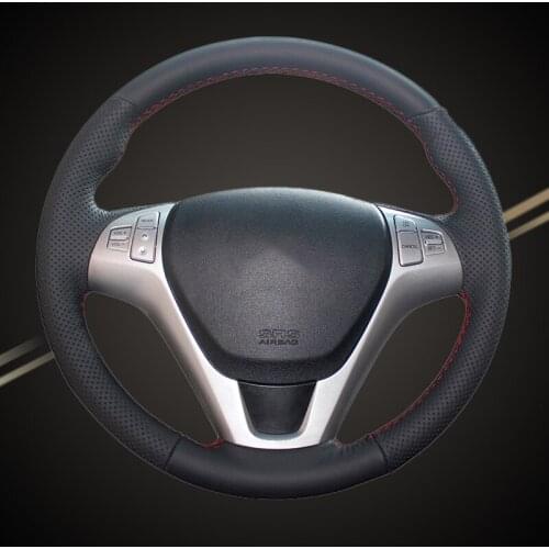 Car Braid On The Steering Wheel Cover for Hyundai Rohens Coupe 2009 Rohens Coupe Auto Steering Wheel Cover Car-styling Accessory