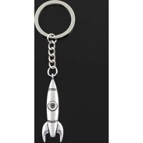 Fashion Rocket Missile 50x15mm Pendant 30mm Key Ring Chain Bronze Silver Color Men Car Gift Souvenirs Keychain Dropshipping
