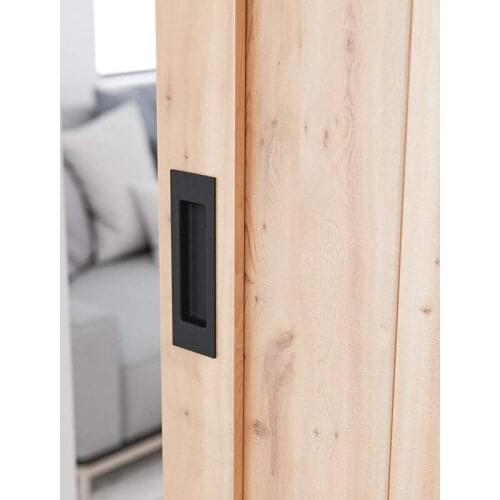 Black Aluminium alloy Barn wood sliding entry doors invisible hidden handles for interior door knobs and door Handle black