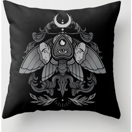 Witchs Soul Decorative Pillowcases Cotton Linen Black Throw Pillow Case Home Sofa Decor Pillowcase