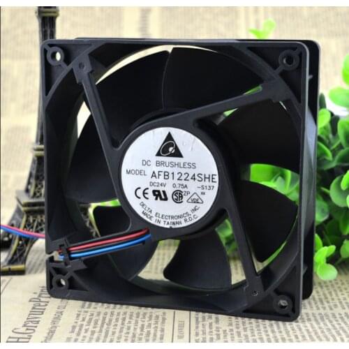 For delta AFB1224SH 12025 120mm 12cm DC 24V 0.42A tempreture sensor 3-pin server inverter cooling fans
