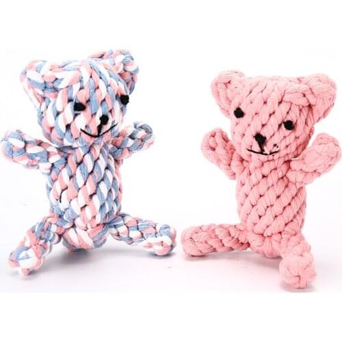 HACHIKITTY Dog Rope Toys for Aggressive Chewers Durable Tough Simulation Bear Chew Toy 100% Washable Cotton XF0031