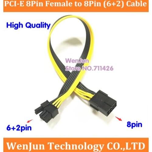 30cm / 40cm PCI-E 8Pin Female to 8Pin (6+2) Male GPU Video Card Power Cable 8 Pin Ribbon Cable 8p to 8p pcie