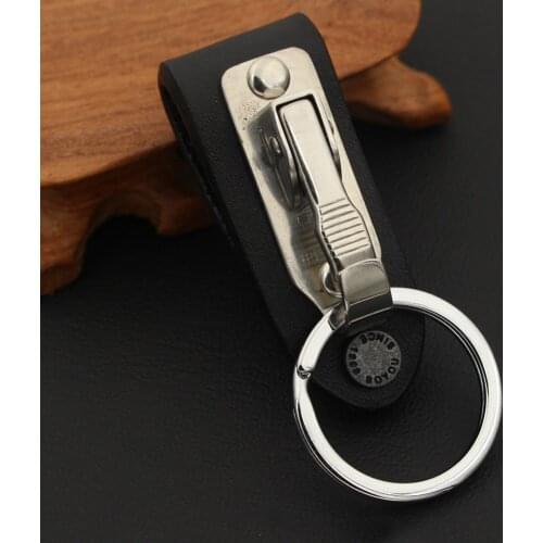 Space Saving Car Men Tools Home Decor Travel Waist Hanging Artificial Leather Single Ornament Key Ring