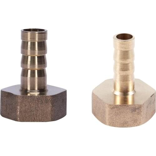 LBER NPT Female Thread Straight Connector with 3 Pcs 1/2 BSP Female Thread 8mm Air Pneumatic Gas Hose Barbed Fitting Gold