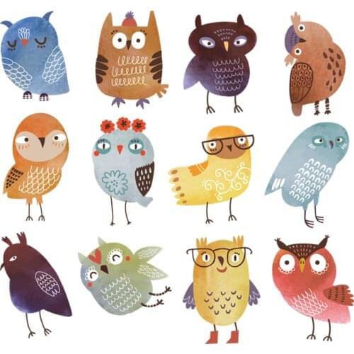 Colife Cute Owl Patches For Clothes T-shirt Dresses DIY Accessory Decoration Patch A-level Washable Patches Heat Transfer