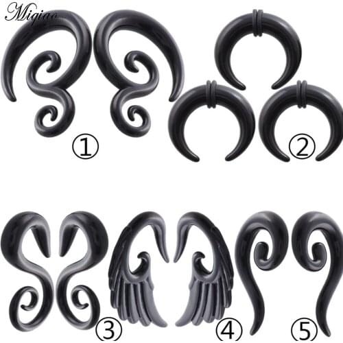 Miqiao 2 Pcs Best Selling New Acrylic Snail Ear Pinna Horns Ear Studs Jewelry European and American Hot Style