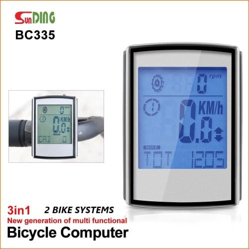 2021 New Style Multi functional MTB Bike Computer With Bicycle Stopwatch Heart Rate Monitor Speedometer 3-In-1 BC335 Stopwatch