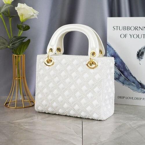 Fashion Women Evening Clutch Bag Gorgeous Pearls Crystal Beading Bridal Wedding Party Bags Female Purse Handbags High Quality