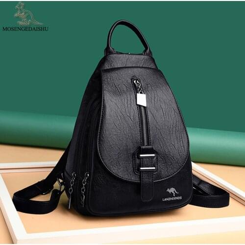 Fashion Backpack Women Designer High Quality School Bag Belt Buckle Girls Backpack Genuine Leather Bookbag Casual Travel Mochila